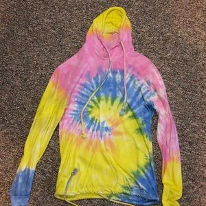 Tie-dyed On Fire hoodie